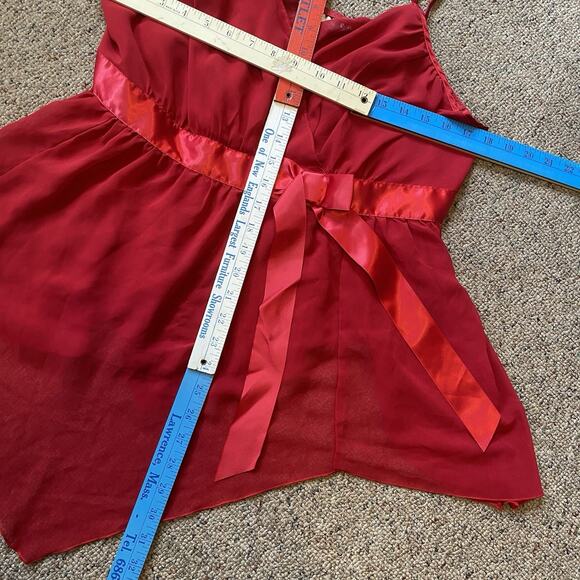 Y2K Frederick's Of Hollywood Lingerie 1X Babydoll Red Wedding Nightie Sexy Love - Picture 3 of 8